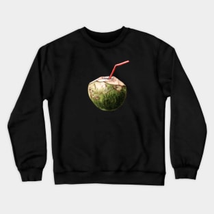 Coconut Drink - Watercolor Realistic Illustration Crewneck Sweatshirt